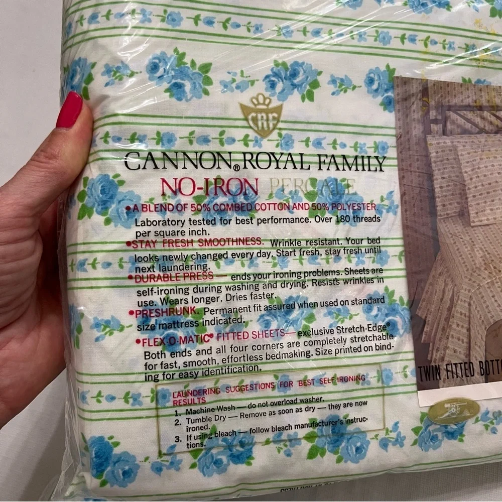 Vintage Cannon Royal Family Twin Bed Sheets Set